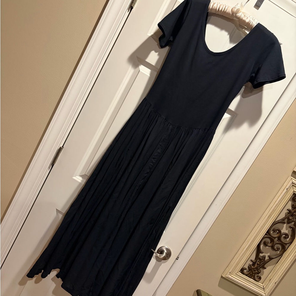 LunaLuz Elegant Black Maxi Dress Med